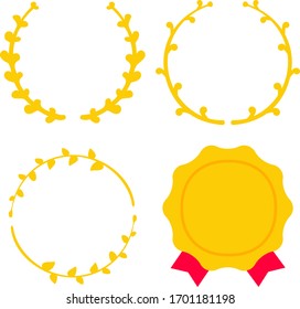 Cute medal and laurel decoration