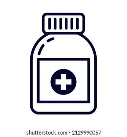 cute medical bottle over white