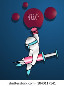 Cute medical officer vector illustration design, with simple theme and simple concept for any cover, stay safe.
