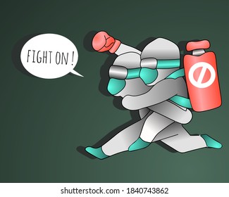 Cute medical officer vector illustration design, with simple theme and simple concept for any cover, stay safe.