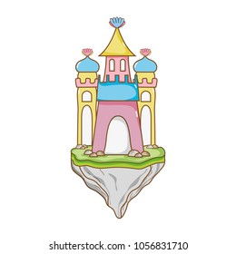 cute medieval castle in the floating sland