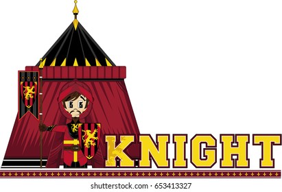 Cute Medieval Knight at Tent