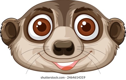 Cute meerkat with big eyes and smile