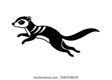 Cute Meerkat Silhouette Vector  illustration.