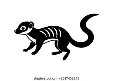 Cute Meerkat Silhouette Vector  illustration.