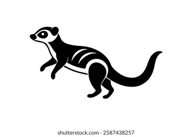 Cute Meerkat Silhouette Vector  illustration.