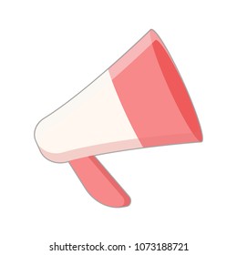 cute megaphone cartoon object on white background, vector illustration