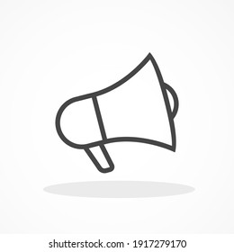 Cute Megaphone icon on white background. Vector Illustration