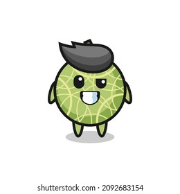 cute melon fruit mascot with an optimistic face , cute style design for t shirt, sticker, logo element