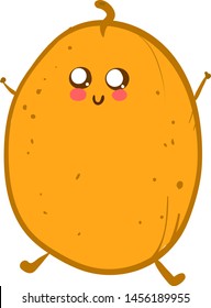 Cute melon, illustration, vector on white background