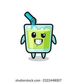 cute melon juice mascot with an optimistic face , cute style design for t shirt, sticker, logo element