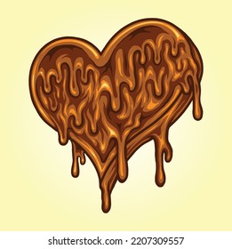 Cute melting love heart illustration vector illustrations for your work logo, merchandise t-shirt, stickers and label designs, poster, greeting cards advertising business company or brands