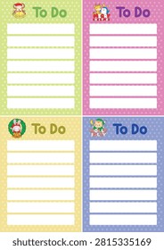 Cute memo to do  sticky notes in four colors animal series christmas theme with monkey bring bells and bunny in the door Decoration 