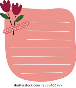 Cute Memo Notebook with Flower Paper Frame

