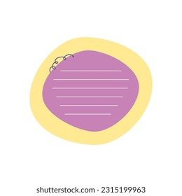 Cute Memo Notebook paper frame for text. Planner sticker element sticky. Flat vector illustration. Cute Notes planner page.