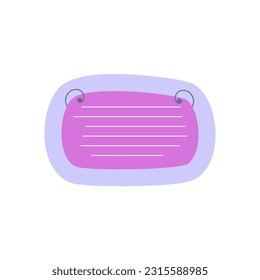 Cute Memo Notebook paper frame for text. Planner sticker element sticky. Flat vector illustration. Cute Notes planner page.