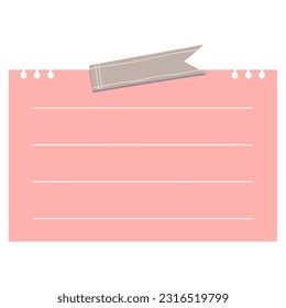 Cute Memo Notebook paper frame for text. Planner sticker element sticky. Flat vector illustration. Cute Notes memo planner page.