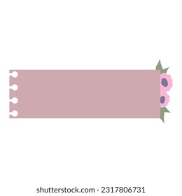 Cute Memo Notebook paper frame for text. Planner sticker element sticky. Flat vector illustration. Cute Notes memo planner page.