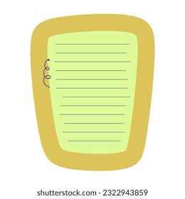 Cute Memo Notebook paper frame for text. Planner sticker element sticky. Flat vector illustration. Cute Notes planner page.