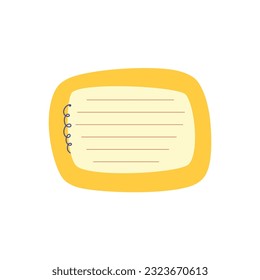 Cute Memo Notebook paper frame for text. Planner sticker element sticky. Flat vector illustration. Cute Notes planner page.