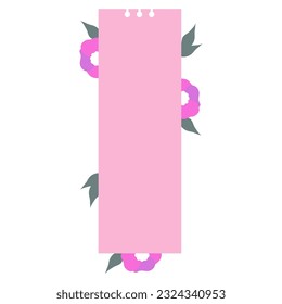 Cute Memo Notebook paper frame for text. Planner sticker element sticky. Flat vector illustration. Cute Notes memo planner page.