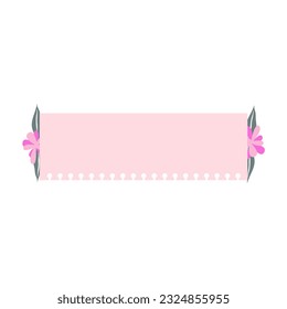 Cute Memo Notebook paper frame for text. Planner sticker element sticky. Flat vector illustration. Cute Notes memo planner page.