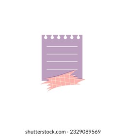 Marco de papel de bloc de notas para texto. Elemento pegajoso del emoticono del planificador. Ilustración vectorial plana. Página Planificador de memes de notas personalizadas.