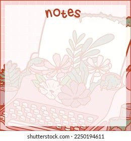 Cute memo template. Cute note template with stripes and cute bear for printing or bullet journal. Bullet journal sticky notes.  