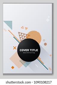 Cute memphis neo background with white geometrical shapes. Minimalistic front page theme. Colorful memphis neo style illustration for advertisment purpose.