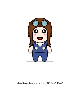 Personaje masculino con casco de piloto. Concepto de diseño de mascota