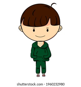 CUTE MEN IN GREEN SPORTS CLOTHES