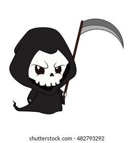 Cute but menacing reaper illustration