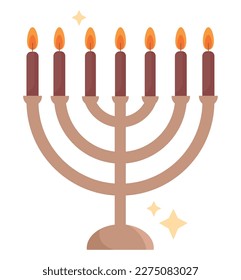 cute menorah design over white