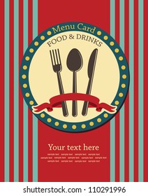 cute menu card. vector illustration