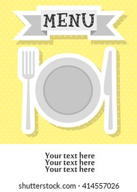 cute menu card. vector illustration