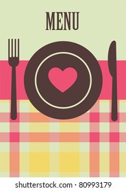 cute menu card. vector illustration