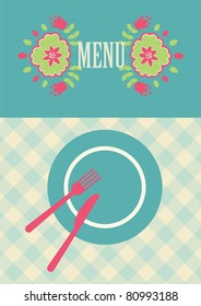 cute menu card. vector illustration