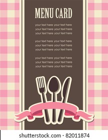 cute menu card. vector illustration