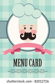 cute menu card. vector illustration