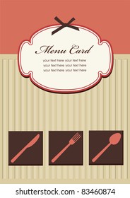 cute menu card. vector illustration