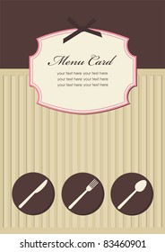 cute menu card. vector illustration