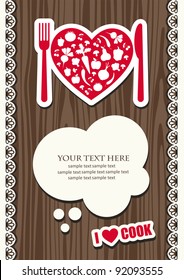 cute menu card. vector illustration