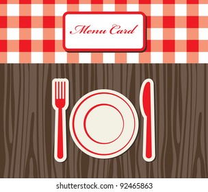 cute menu card. vector illustration