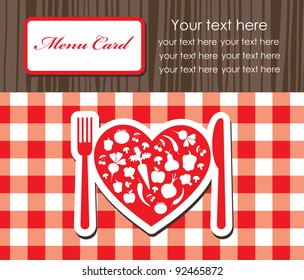 cute menu card. vector illustration