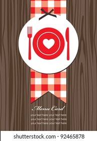 cute menu card. vector illustration