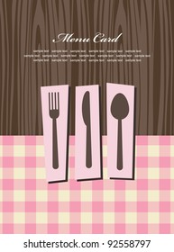 cute menu card. vector illustration