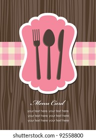 cute menu card. vector illustration