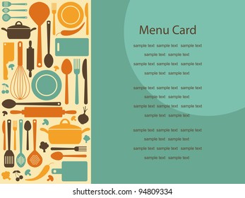 Cute Menu Card Vector Illustration Stock Vector (Royalty Free) 94809325 ...