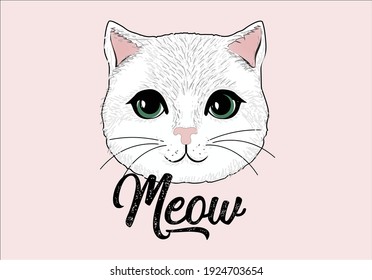 cute meow cat design vector
