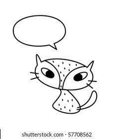 cute meow cat message